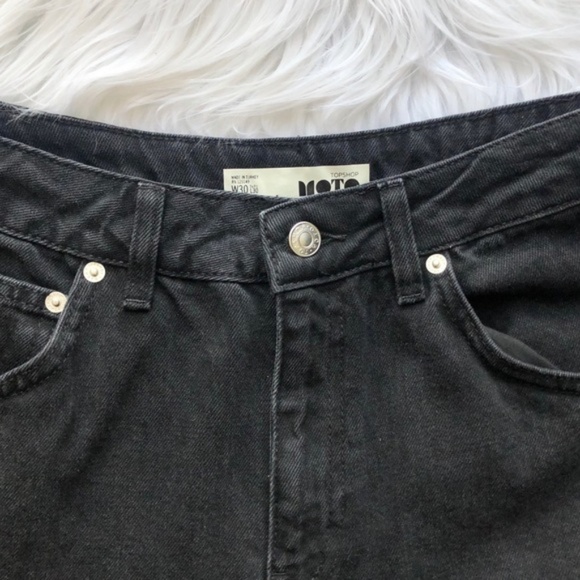 Topshop Lace Hem Wide Leg Cropped Jeans - Picture 6 of 7